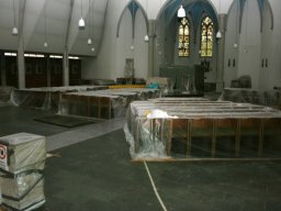 Bauarbeiten an der Kirche im Herbst 2012